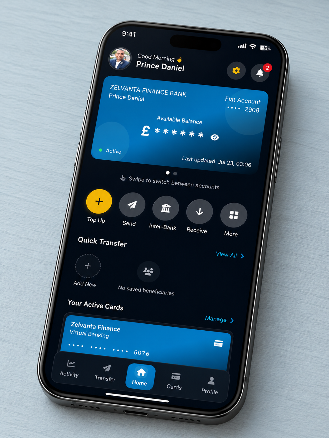 Zelvanta Finance dashboard preview